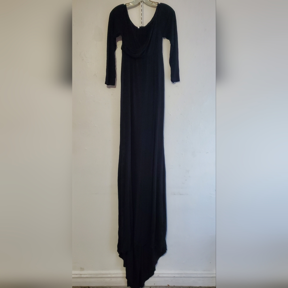 Women Size Large Black Long Dress 65% Cotton 35% Polyester